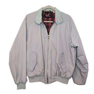 VTG WC Outerwear Jacket Mens Size XL Solid Gray Red Plaid Flannel Lined FLAWS‎